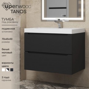Тумба под раковину Uperwood Tanos 70 см, подвесная, черная матовая в Глазове - glazov.mebel24.online | фото 3