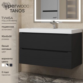 Тумба под раковину Uperwood Tanos 90 см, подвесная, черная матовая в Глазове - glazov.mebel24.online | фото 3
