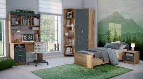 МАРТИНА Тумба прикроватная (Графит/Дуб крафт) в Глазове - glazov.mebel24.online | фото 2