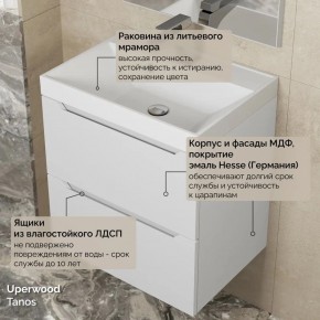 Тумба с раковиной Uperwood Tanos 50 см, подвесная, белая матовая в Глазове - glazov.mebel24.online | фото 6