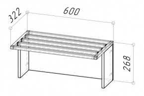 Вешалка Грань 3 600 (Дуб золотой) в Глазове - glazov.mebel24.online | фото 2