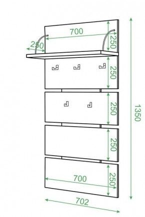 Вешалка настенная Домино нельсон СТ-50 в Глазове - glazov.mebel24.online | фото 2