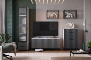 ЗЕФИР Гостиная К2 (белое дерево/черный муар) в Глазове - glazov.mebel24.online | фото 1
